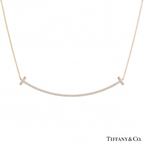 Tiffany & Co. Rose Gold Diamond T Smile Pendant